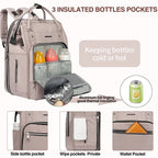 KROSER Pink Foldable Diaper Backpack with Changing StationK9382-GP