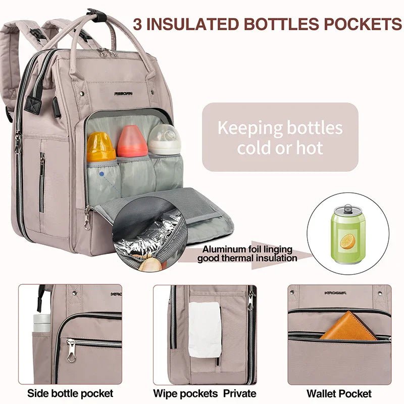 KROSER Foldable Diaper Backpack with Changing Station - KROSER