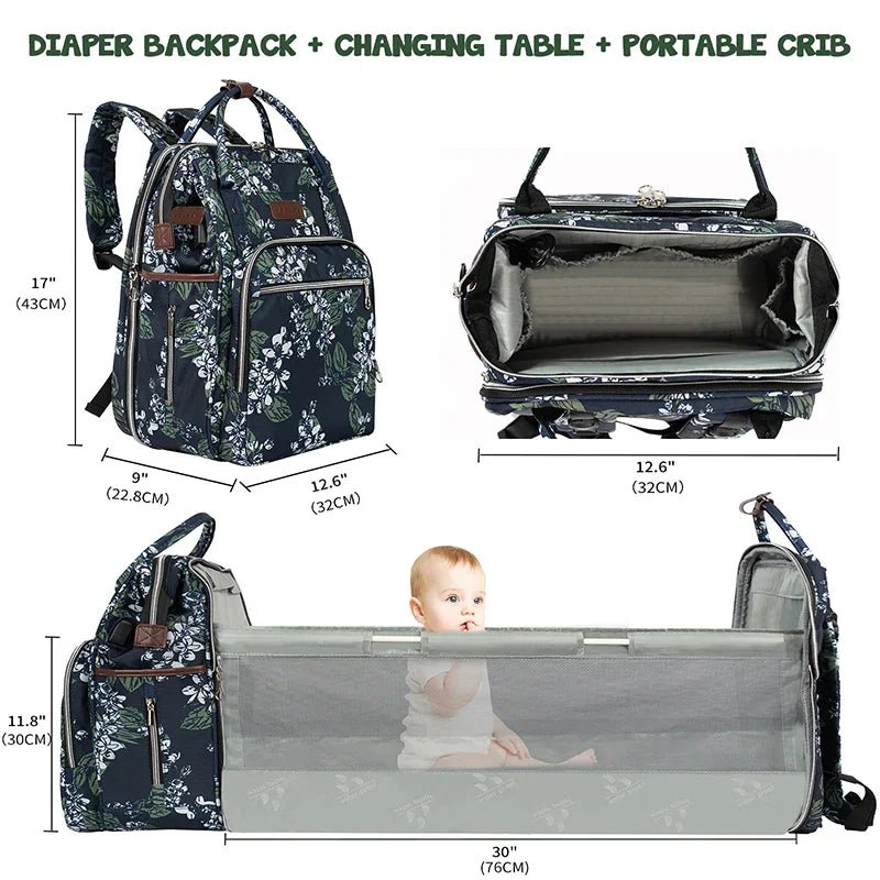 KROSER Foldable Diaper Backpack with Changing Station - KROSER