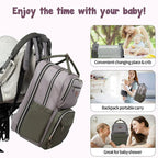 KROSER Light Purple Foldable Diaper Backpack with Changing StationK9381-GREEN/GREY12.6*9*17in