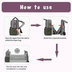 KROSER Light Purple Foldable Diaper Backpack with Changing StationK9381-GREEN/GREY12.6*9*17in