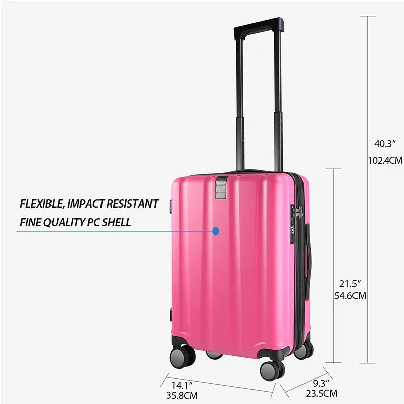 KROSER Rose 20 Inch Hardside Expandable Carry-On Luggage with USB, TSA Lock & Spinner WheelsYX002S-ROSE-USUS