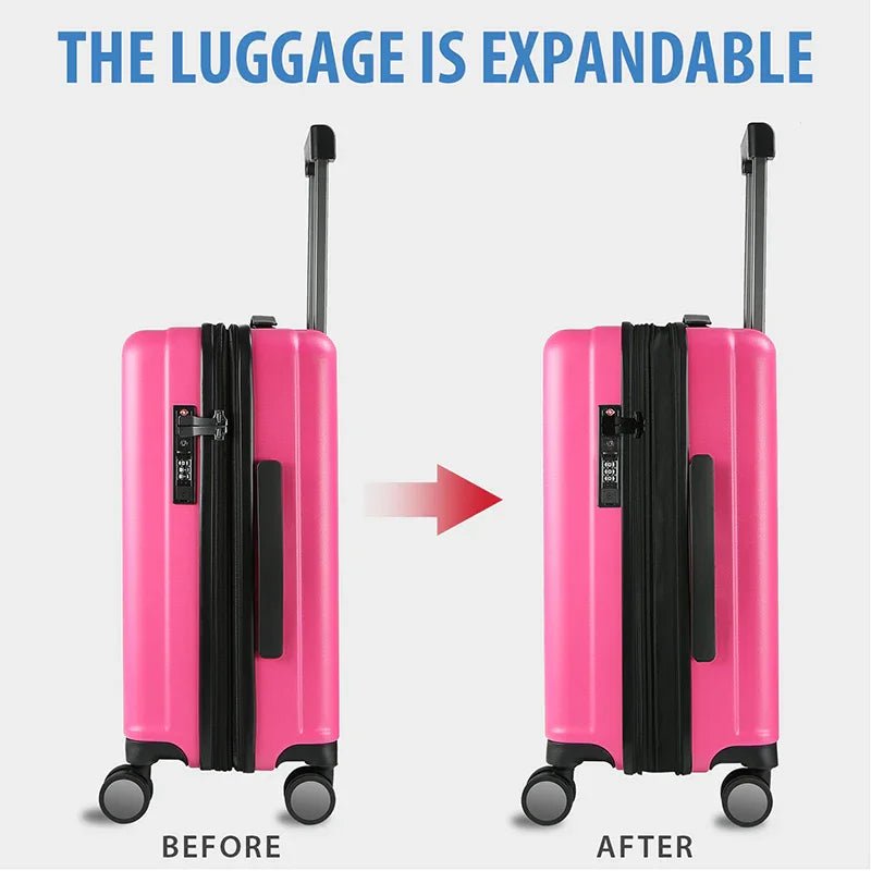 KROSER Rose 20 Inch Hardside Expandable Carry-On Luggage with USB, TSA Lock & Spinner WheelsYX002S-ROSE-USUS