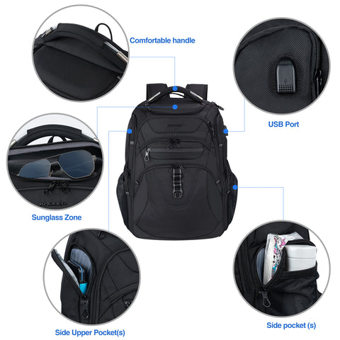 KROSER™ TSA Friendly Travel Laptop Backpack 18.4 inch XXXL Gaming Backpack