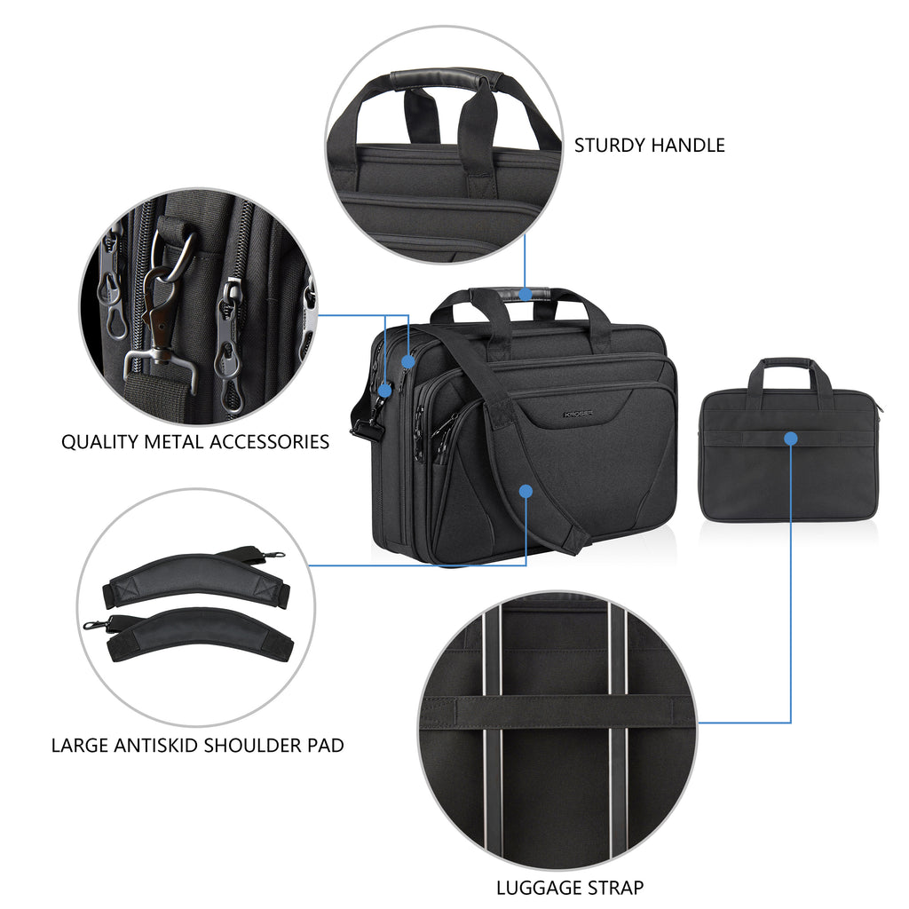 KROSER 17.3" Expandable Laptop Briefcase