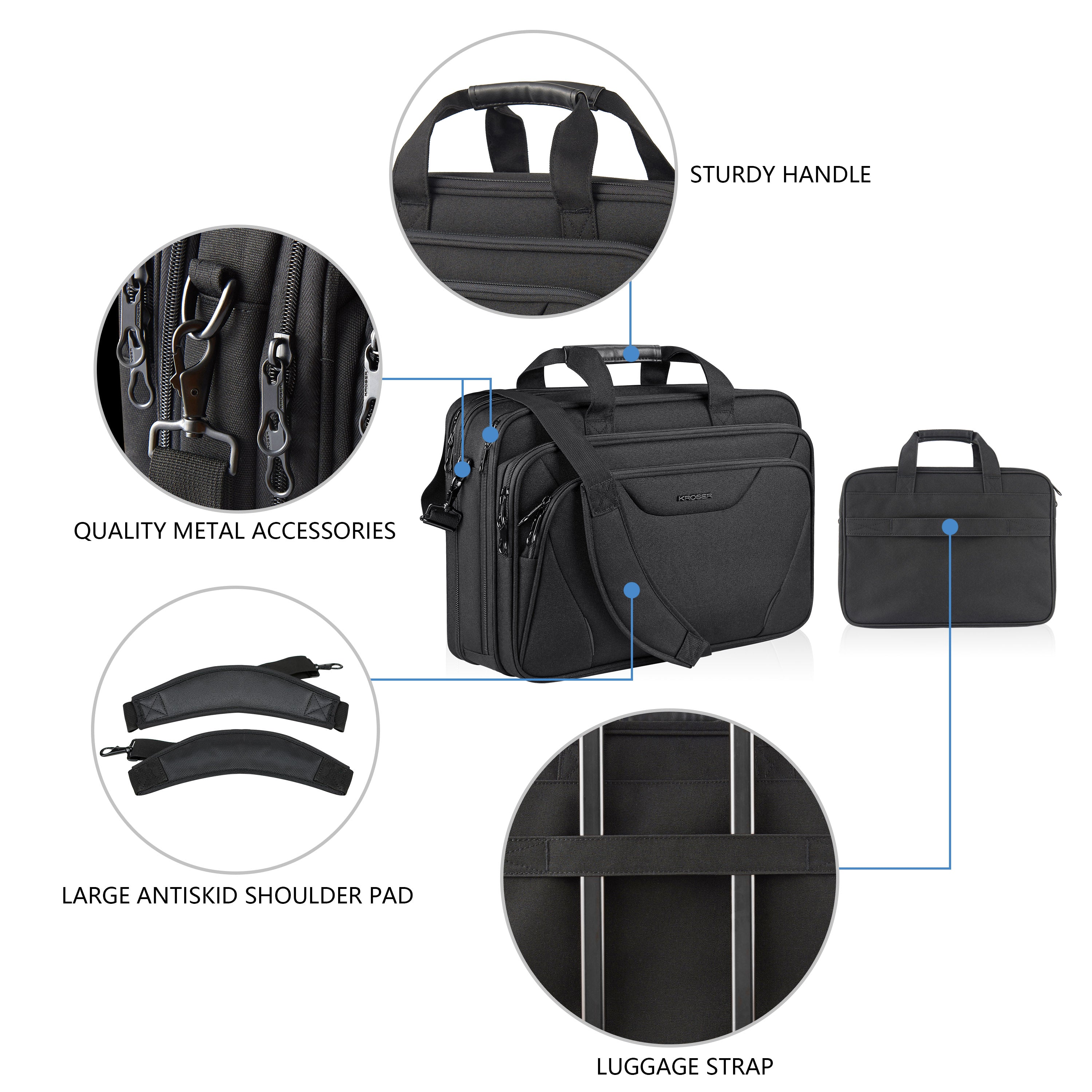 KROSER 17.3" Expandable Laptop Briefcase