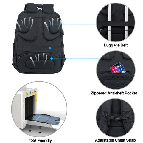 KROSER™ Travel Laptop Backpack 18.4 Inch XXXL Gaming Backpack