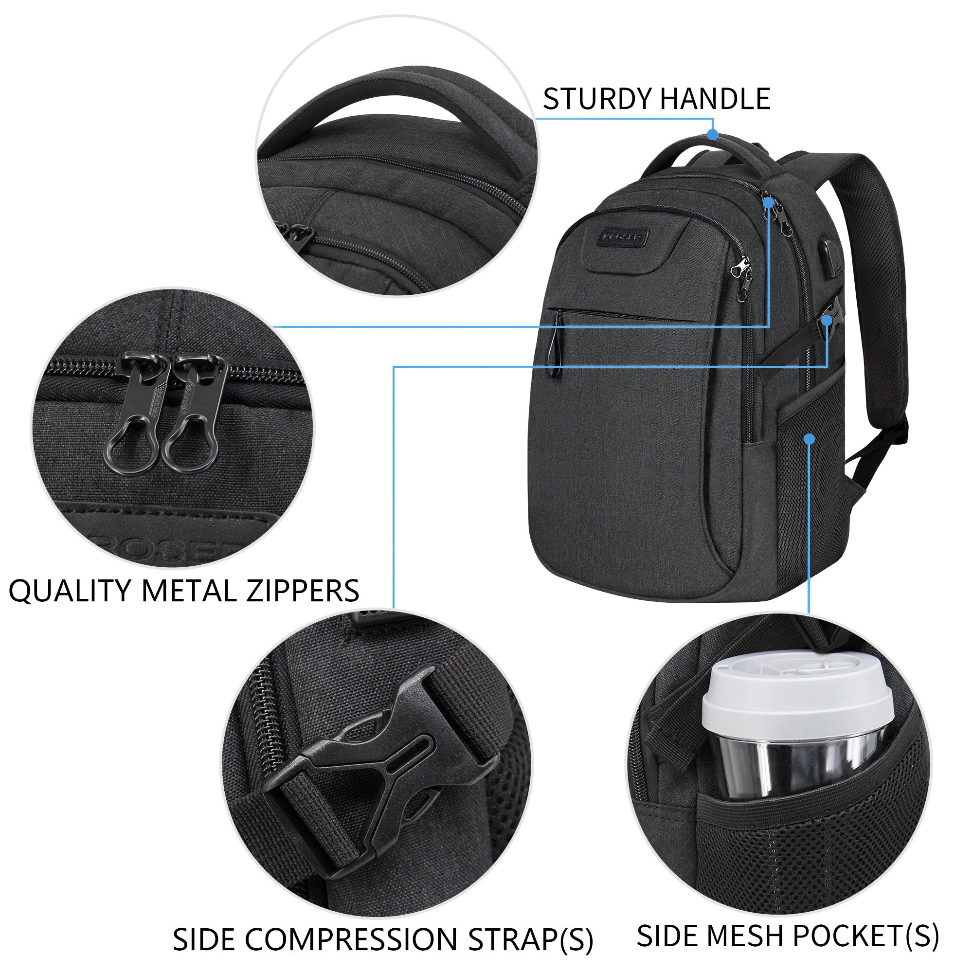 KROSER™ 15.6 Inch Canvas Computer Backpack