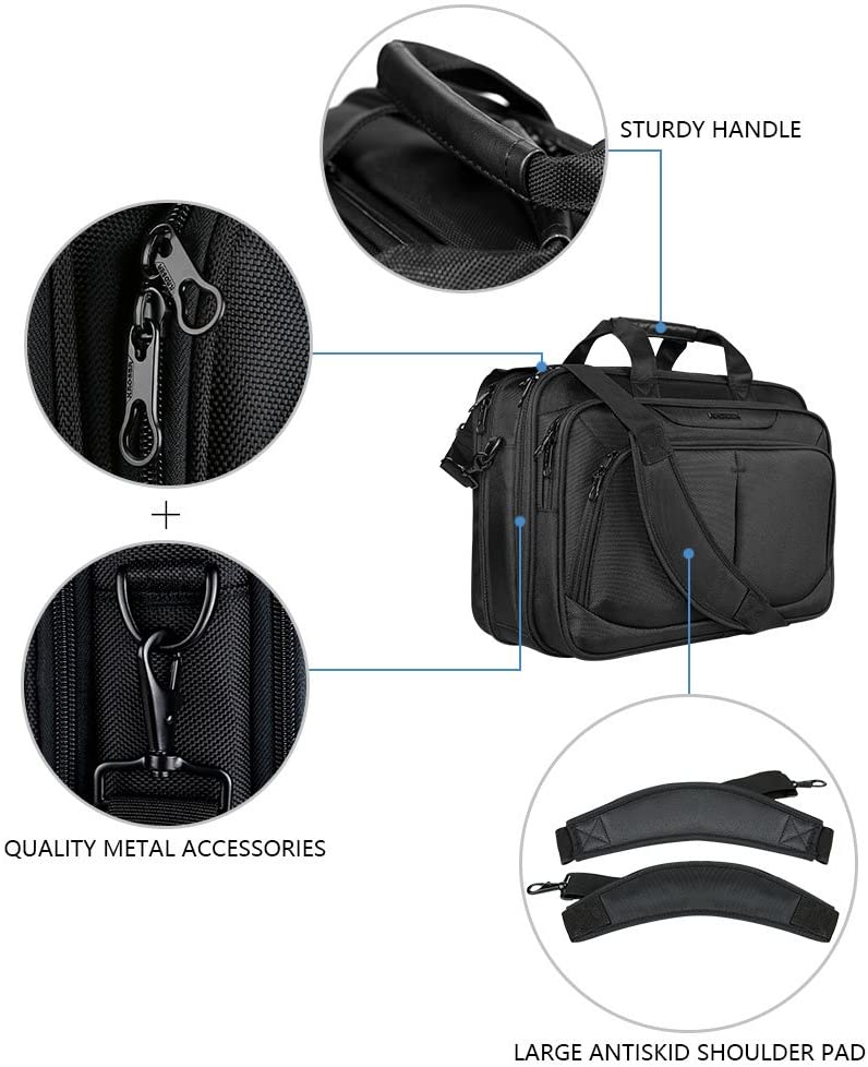 KROSER 17.3" Expandable Laptop Briefcase with RFID