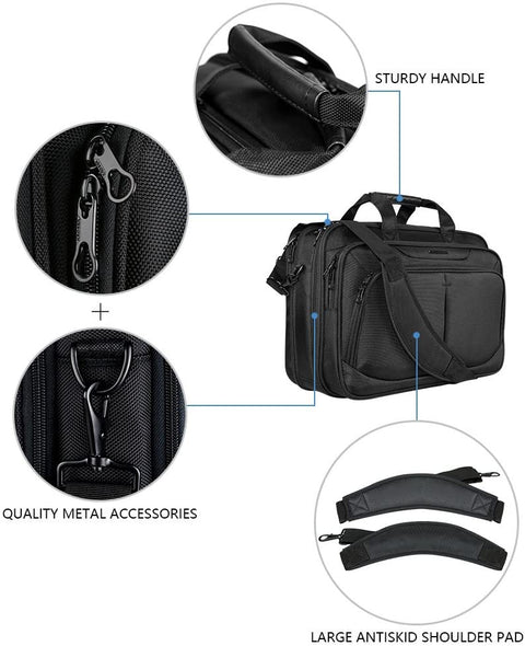 KROSER™ 17.3 Inch Messenger Computer Bag,Black