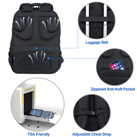 KROSER™ 18.4 Inch Business Travel Backpack-Black