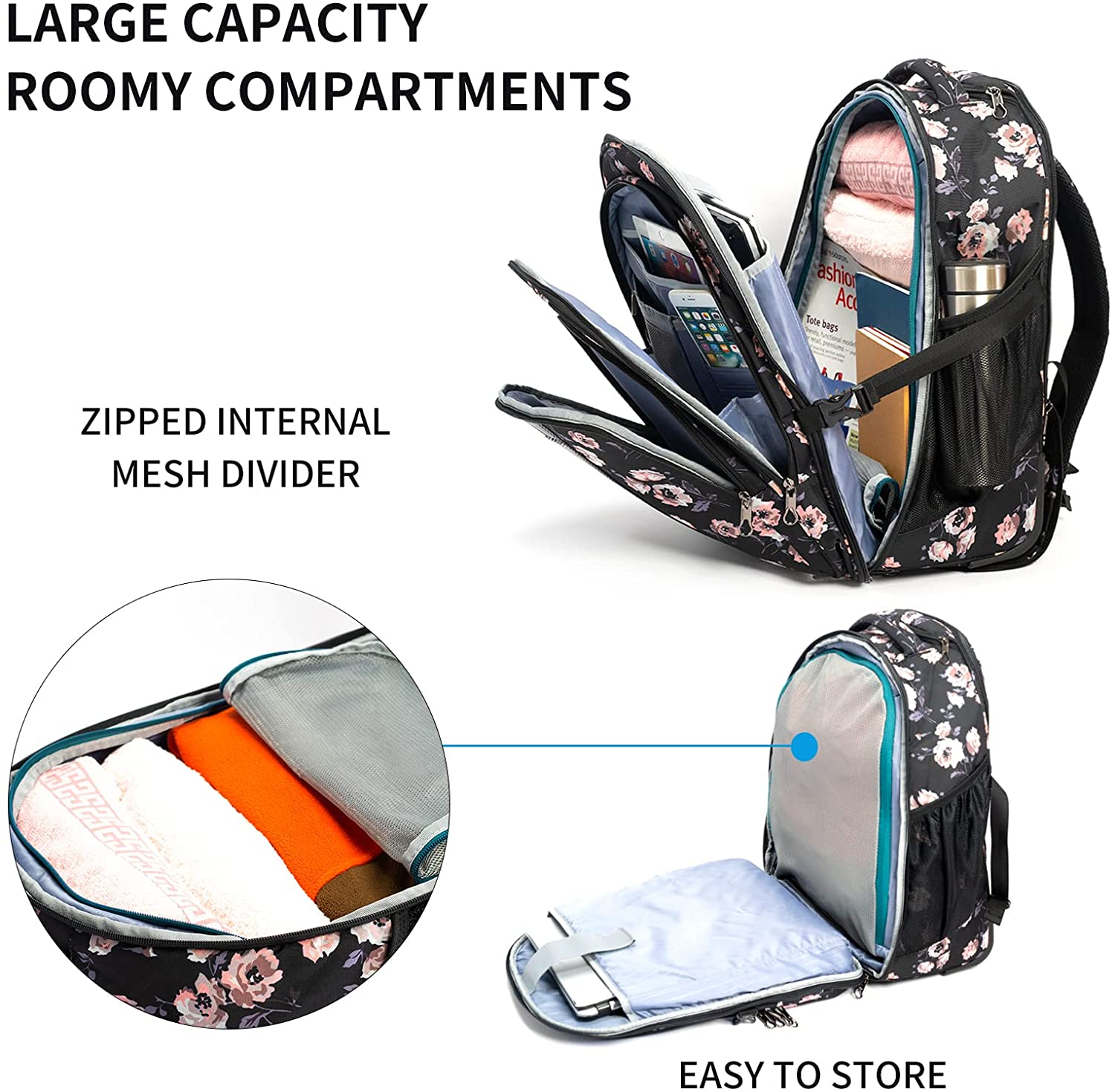 KROSER 17" Rolling Laptop Backpack