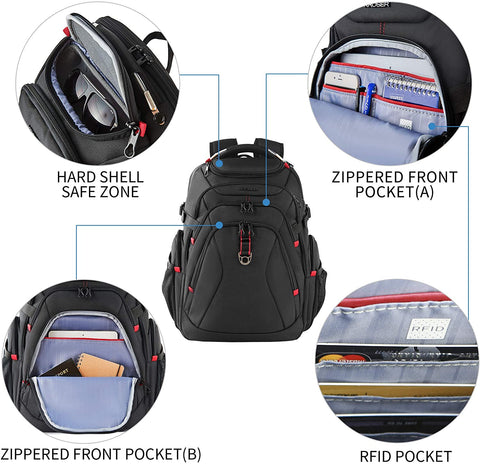 KROSER™ 17.3 Inch Travel Backpack,Large Business Laptop Bag.