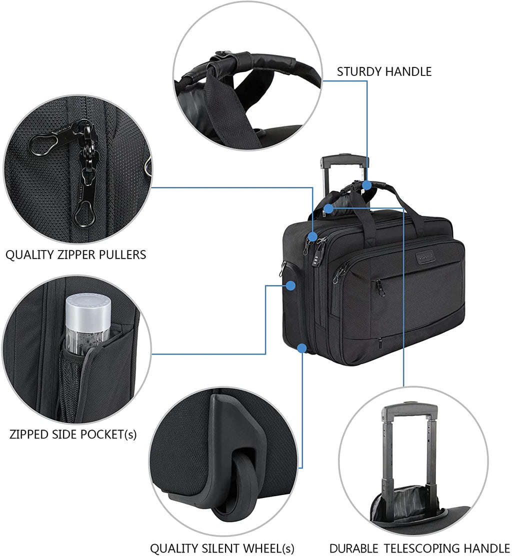 KROSER 17.3" Rolling Laptop Bag