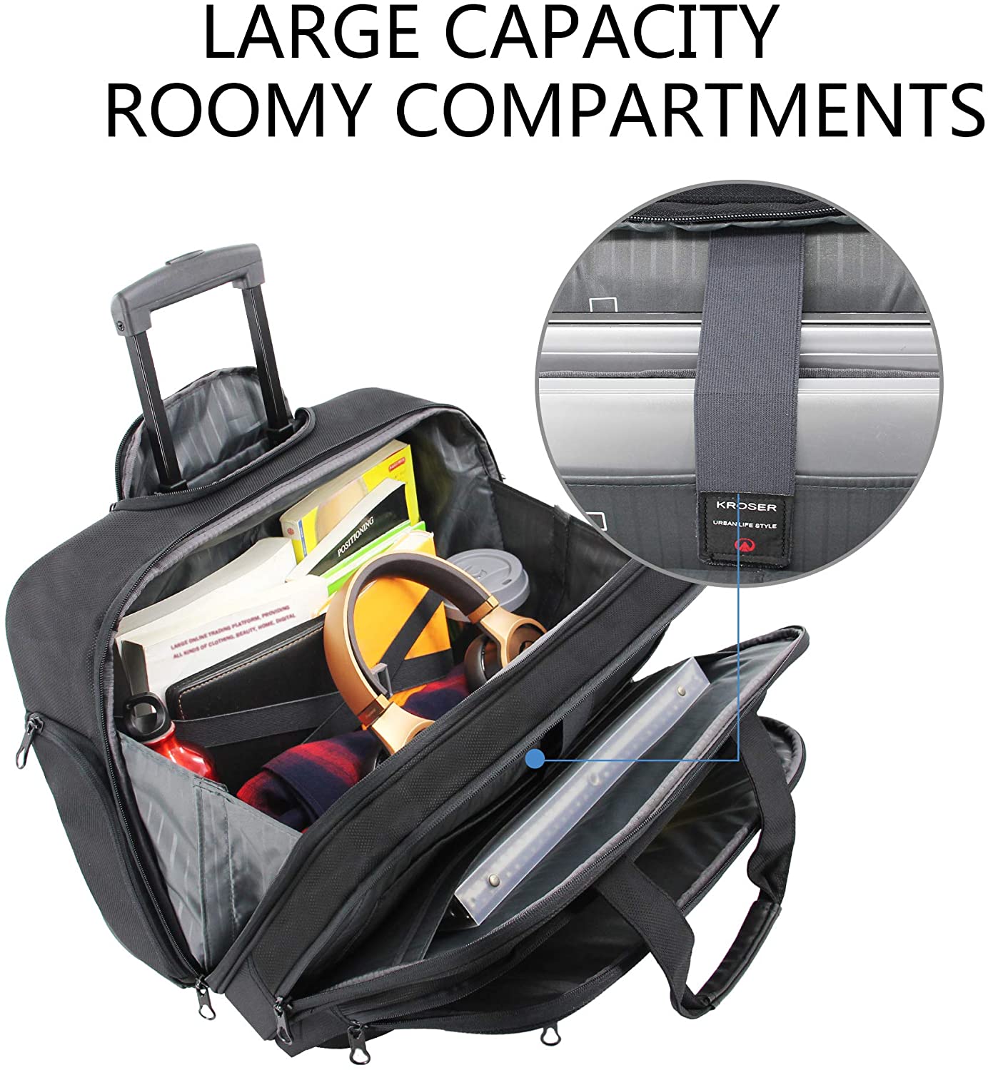 KROSER 17.3" Rolling Laptop Bag