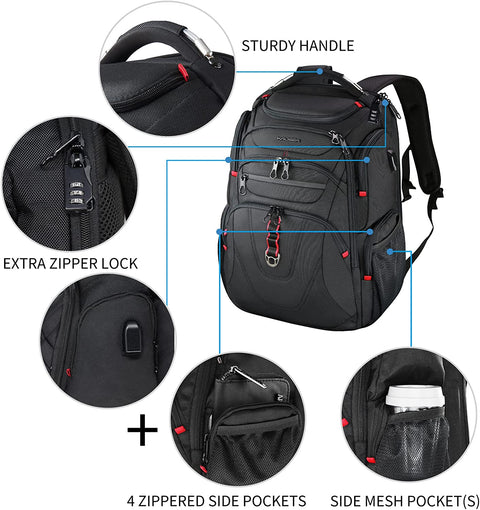 KROSER™ TSA Friendly Travel Laptop Backpack 17.3 inch XL Computer