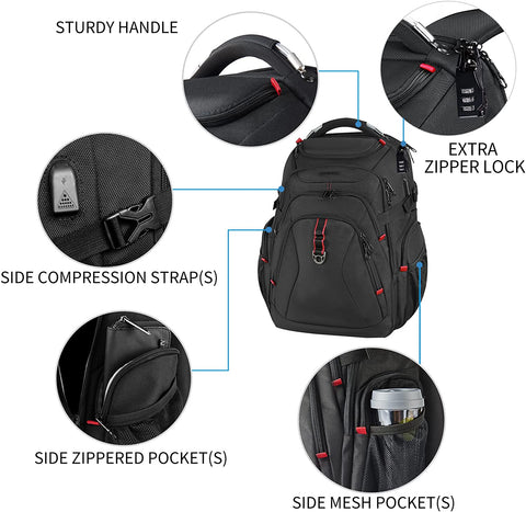 KROSER™ Travel Backpack 17.3 Inch Large Business Laptop Backpack.