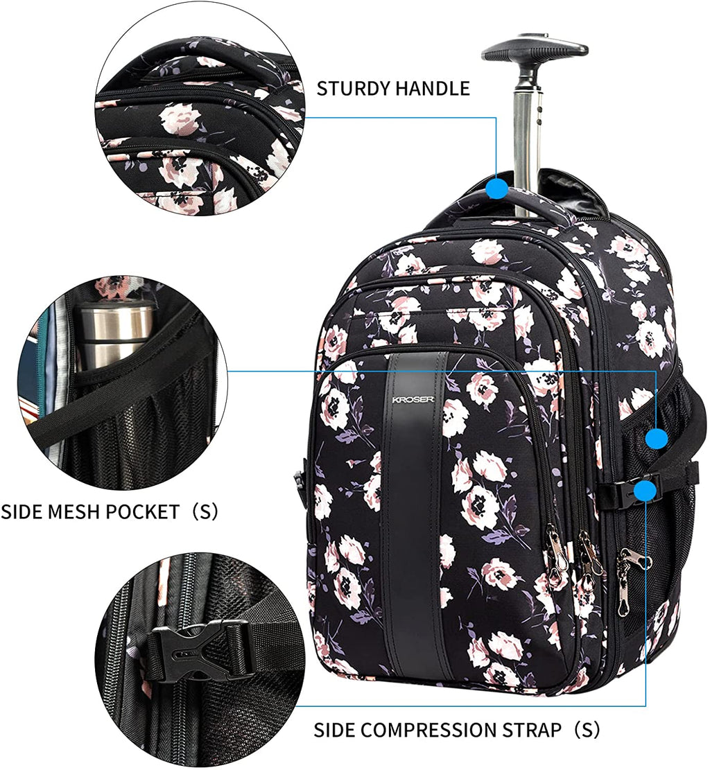 KROSER 17" Rolling Laptop Backpack