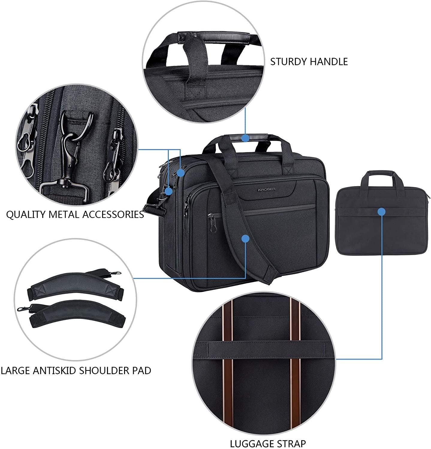 KROSER 17.3" Expandable Laptop Briefcase with RFID