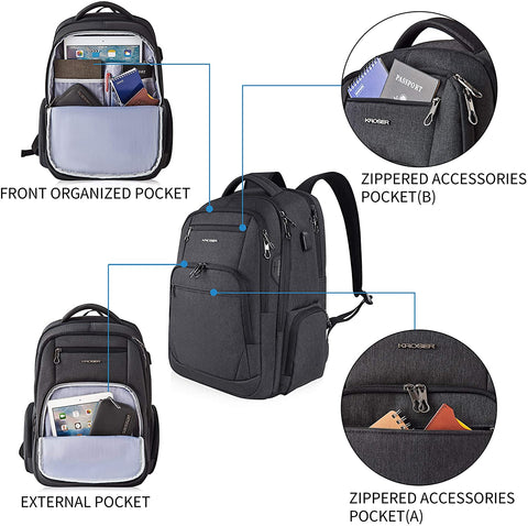 KROSER™ 17.3 Inch Laptop Backpack Business Travel Computer Backpack.