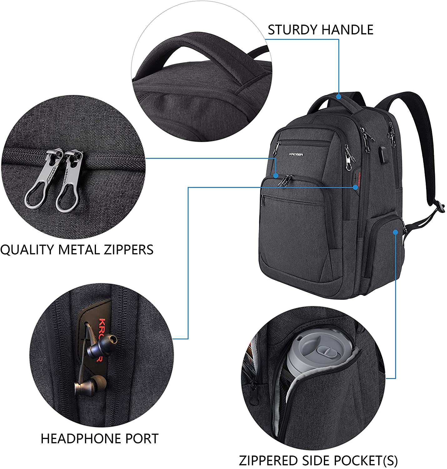 KROSER 17.3" Business Travel Laptop Backpack