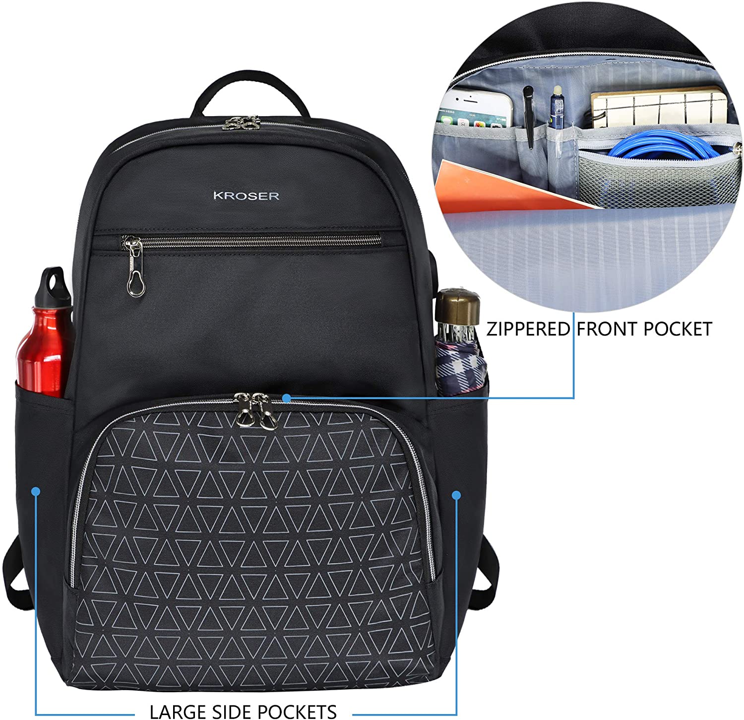 KROSER 15.6" Nylon Laptop Backpack