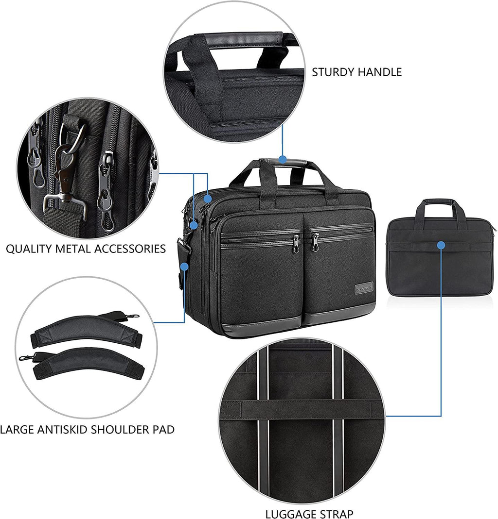 KROSER 17.3" Expandable Laptop Briefcase with RFID
