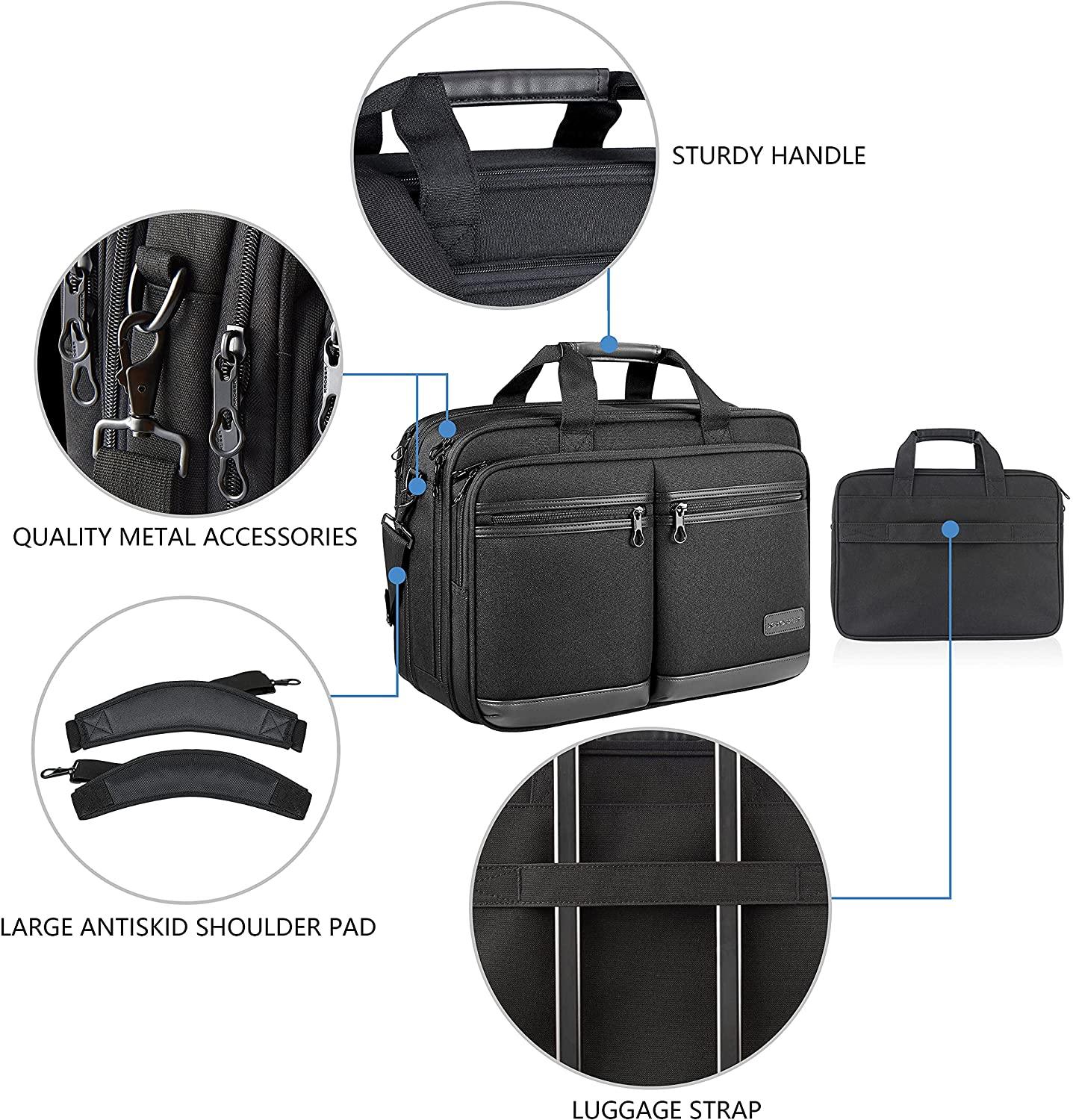 KROSER 17.3" Expandable Laptop Briefcase with RFID