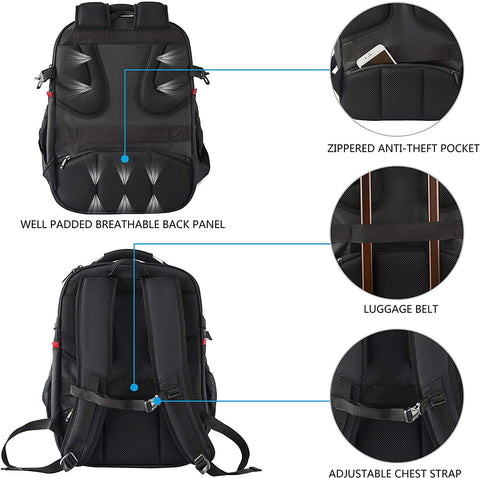 KROSER™ Travel Backpack 17.3 Inch Large Business Laptop Backpack.