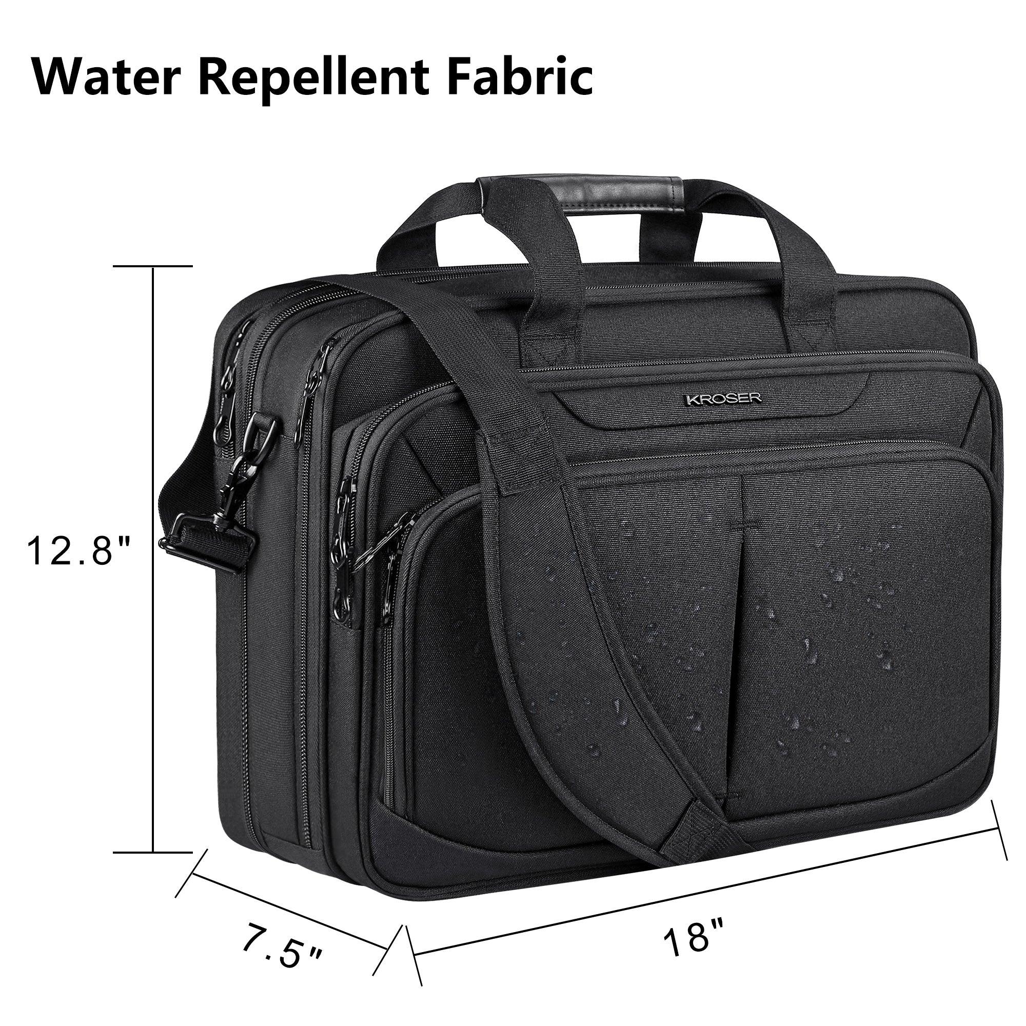 KROSER 17.3" Expandable Laptop Briefcase with RFID - KROSER