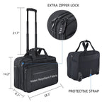 KROSER-KROSER 17.3" Rolling Laptop Bag Briefcase-3