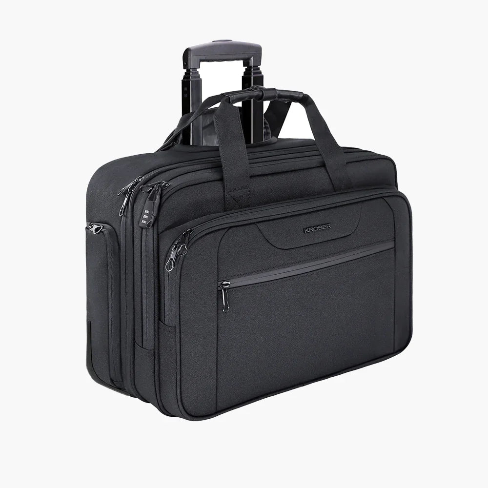 KROSER-KROSER 17.3" Rolling Laptop Bag Briefcase-1
