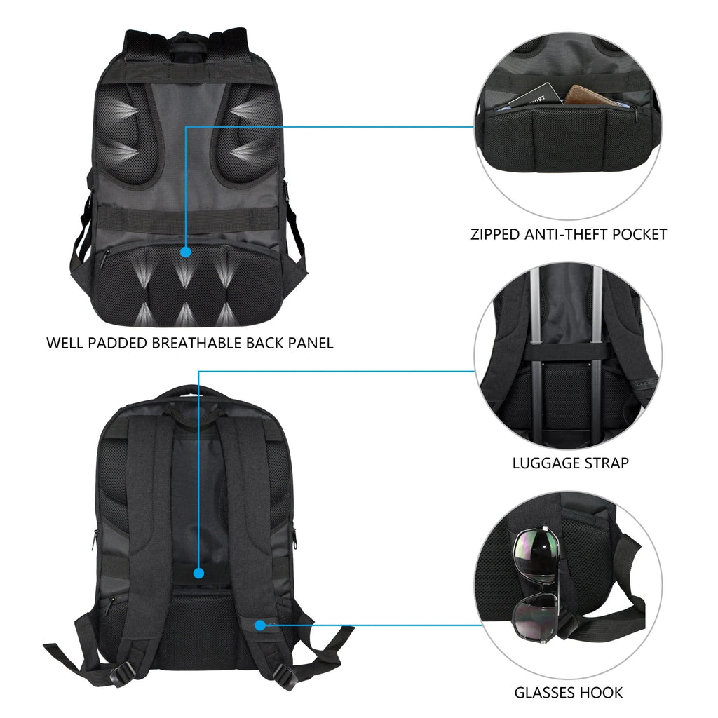 KROSER 17.3" Black Anti-Theft Laptop BackpackXXK969-USUS