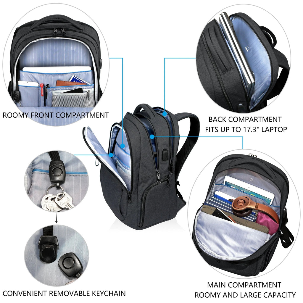 KROSER 17.3" Black Anti-Theft Laptop BackpackXXK969-USUS